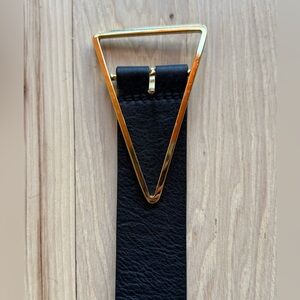 B-Low the Belt Black Leather Belt with Gold Accent